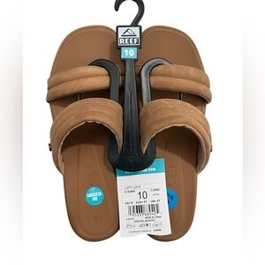 REEF Lofty Lux Platform Sandals Natural Leather Size 10 NEW WITH TAG